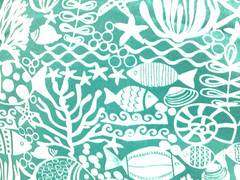 Outdoor Fish Sea Life Print Decorative Richloom Fabric Teal By The Yard