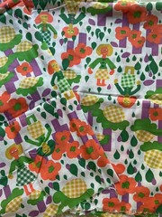 FABRIC / yardage polyester, synthetic, cotton? 2 pieces colorful