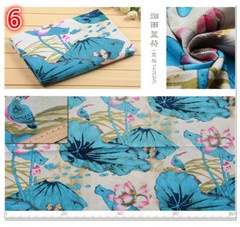DIY Print Floral Painting Linen Fabric Dress Material Sewing Chinese Cloth Sew