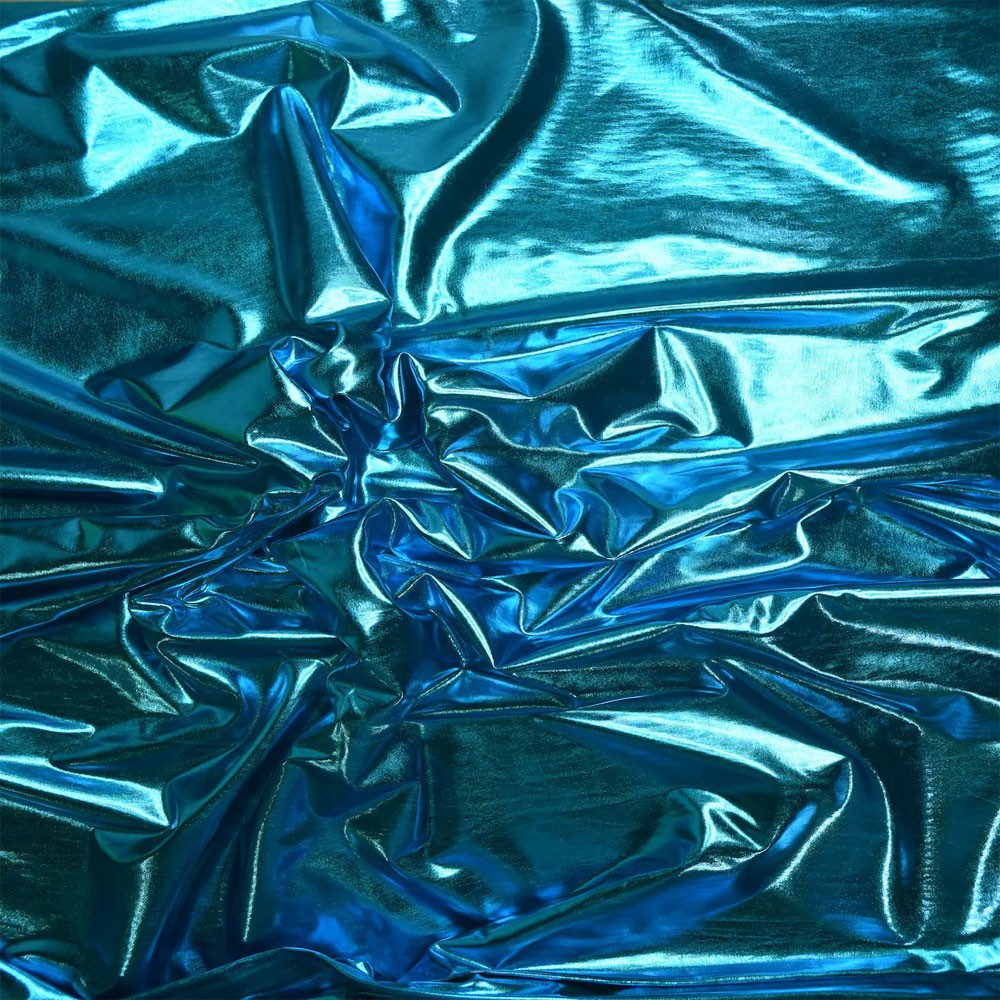 Turquoise STRETCH Fabric – HALF YARD – Spandex Dance Swimsuit Apparel Metallic