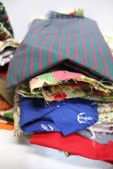 Large Lot Of Vintage Fabric Some Quilt Squares