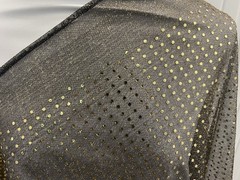 3 Yard Gold Black Shiny Two-Tone Knit Confetti Dot Sequins Fabric 44” Wide