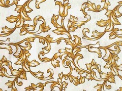 Fabric by the meter and tablecloths | Ramage pattern 3 variants grey red gold | 100% cotton
