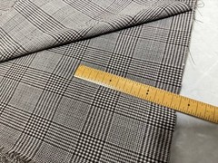 Loro Piana Wool Seersucker Fabric Wool Brown Plaid 3.1m/ 3.4yd Italy Summer
