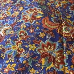 Fashion Fabric Cotton Multi Color . Brown Gold Blue Green Design 39”X41”