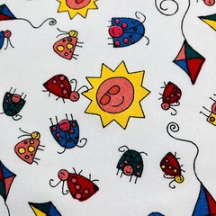Summertime Fun Fabric Sun Kite Bug Extra-Wide BY THE YARD Kids Fabric 100%Cotton