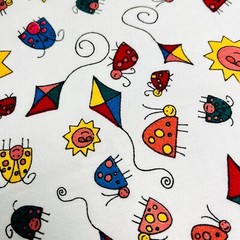 Summertime Fun Fabric Sun Kite Bug Extra-Wide BY THE YARD Kids Fabric 100%Cotton