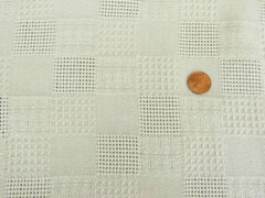 2+ Yards Light Weight Jacquard Textured Weave Ivory Rayon Blend Suiting RS284