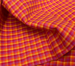 ORANGE & PURPLE COTTON PLAID 26″x44″ (ALMOST 3/4 YARD)