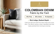 Colombian Denim Fabric by the Yard 4-Way Stretch Jersey Knit 260 GSM 58/60″ Wide