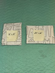 Fabric Material Sewing Patterns On White 18” X 18” And 20” x 23” UNIQUE!