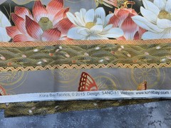 KONA BAY FABRICS 2015 Oriental Flowers butterflies Fabric SANC 11 3 yards
