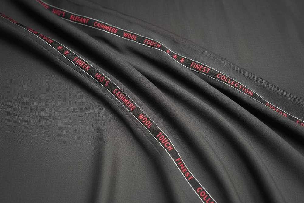 Medium Gray Solid Plain Suiting Fabric Cashmere Wool