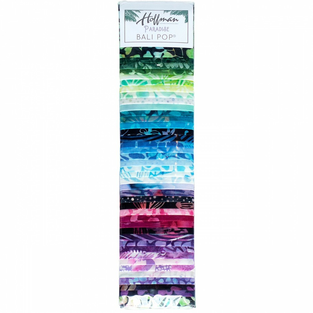 Hoffman 2-1/2in Strips, Paradise Bali Pops 12Th Generation 40pcs 100% Quilt Cott