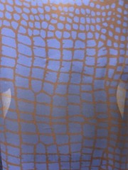 100% Silk Double Georgette Cobalt Blue Brown Gator Fabric 1 Yard 10″ Long 54″ W