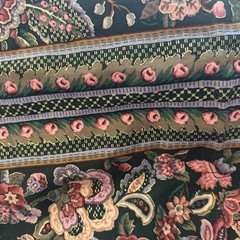 100”- Stanley King Studios Screen Print Fabric Teflon Finish 54″ Floral VTG