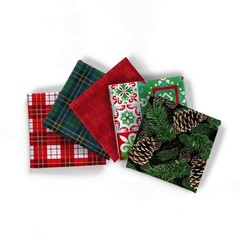 Holiday Cotton Fabric Bundle 18 x 21 Inch Multi-color Print for Quilting and