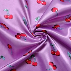 58” Wide Silky Charmeuse Cherry Fabric Material Satin For Scarves Linings Diy