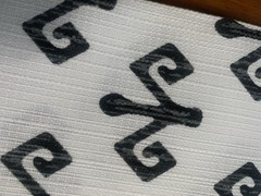 Joann Outdoor Fabric Black White Geometric Jamaican Man Print ~4.5 Yards