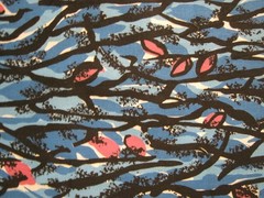 LOT OF 3 PIECES OF COTTON QUILTING FABRIC Blue Plants PURPLE RHINOS Pink Ducks
