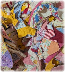 Vintage Quilt Scrap Cutter Quilt Scrap Pieces Slow Stitch, Junk Journal, Bag 6