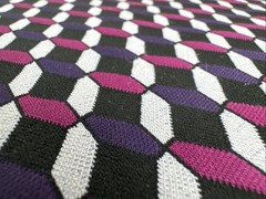 Purple Gray Pink Mauve Black Diamond Print Knit Fabric BTY #13