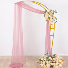 Wedding Arch Draping Fabric 29″ X 20Ft 1 Panel Dusty Rose Sheer Outdoor Curtain