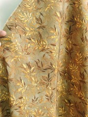 55‘’ Wide By Yards Leaf Pattern Viscose Material Dress Robe Fabric Retro