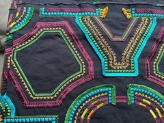 2+YDS Scalamandré Fabric Heavy Embroidery Blue Crewel KAYAPO PERROQUET 51″ x 88″