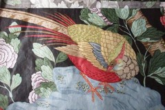 Rockbird GP & J Baker England Cotton Chintz Fabric Birds Floral 61×51 RARE 80’s