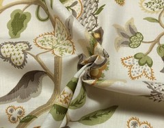 P KAUFMANN PIED A TERRE VANILLA D4178 LARGE JACOBEAN FLORAL FABRIC BY YARD 54″W