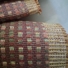 Vintage Woven Jacquard Tapestry Upholstery Fabric Remnant Geometric Boho 4.7 Yds