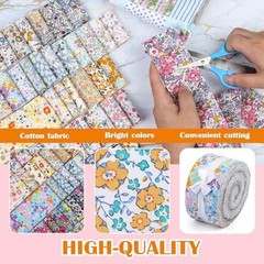 45PCS Fabric Jelly Rolls, Jelly Roll Fabric Strips for Quilting, Patchwork Cr…