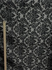 DARK GRAY DAMASK CHENILLE UPHOLSTERY BROCADE FABRIC (54 in.) Sold By The Yard