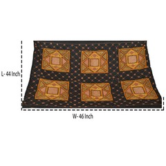 Sanskriti Vintage Pallu Fabric Pure Silk Hand Beaded Black Decor Craft 44X46