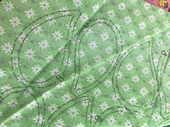 Vintage Quilt Fabric Calico Assorted Patterns Leaf/ Paisley Shape Printed Back