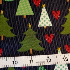 Christmas Tree Fabric 100% Cotton FQ HY BTY By the Yard Trees Santa