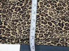 Leopard Print Sewing Fabric Crisp Silky Synthetic 3 Yards Small Print Brown