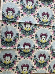 TULA PINK ELIZABETH 16Th CENTURY SELFIE~SKY(BLUE)~ONE YARD~OOP~VHTF