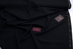 Ermenegildo Zegna cloth DEEP BLACK Trofeo suiting fabric , luxury suit fabric