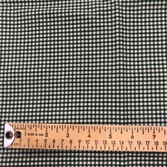 Vtg Green & Cream Gingham Checkered Christmas Fabric Cranston VIP 2 yds x 44”