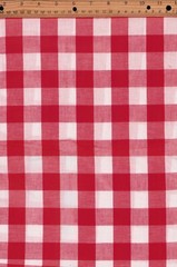 Red & White Vintage Buffalo Checks Cotton Fabric 1 yds 36″x 60″ OOP Unwashed