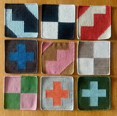 9 Alexander Girard rug samples textile maharam mid century modern coasters eames