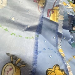 Paws, Inc. Garfield Licensed Cartoon Print Fabric Blue Yellow White2 pieces