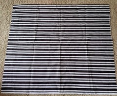 Waverly Inspirations Fabric Remnant Striped Black/Brown/White/Beige (45″x51″)