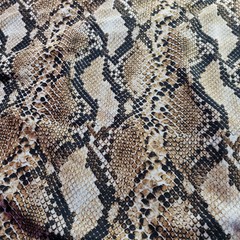BROWN TAN SNAKE PRINT STRETCH MESH FABRIC 58″ BY THE YARD SEMI SHEER POWER MESH