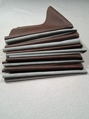 Brown Faux Leather & Grey Suede 10 Piece Fabric Bundle- 18″ x 18″