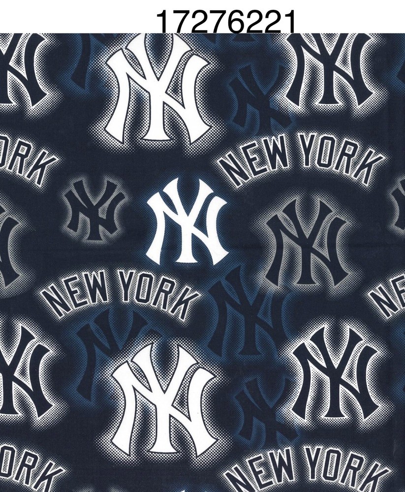 MLB New York Yankees Cotton Fabric Base Ball Team by The 1/4 Yard