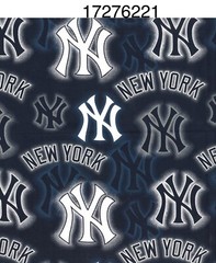 MLB New York Yankees Cotton Fabric Base Ball Team by The 1/4 Yard