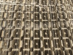 Groundworks Geometric Cut Velvet Uphol Fabric- Menger Velvet / Stone 1.25 yd